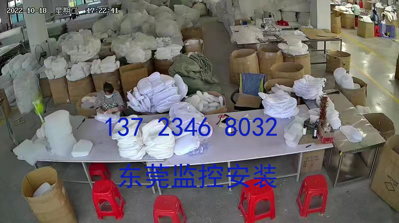 东莞黄江棉织品加工厂监控安装